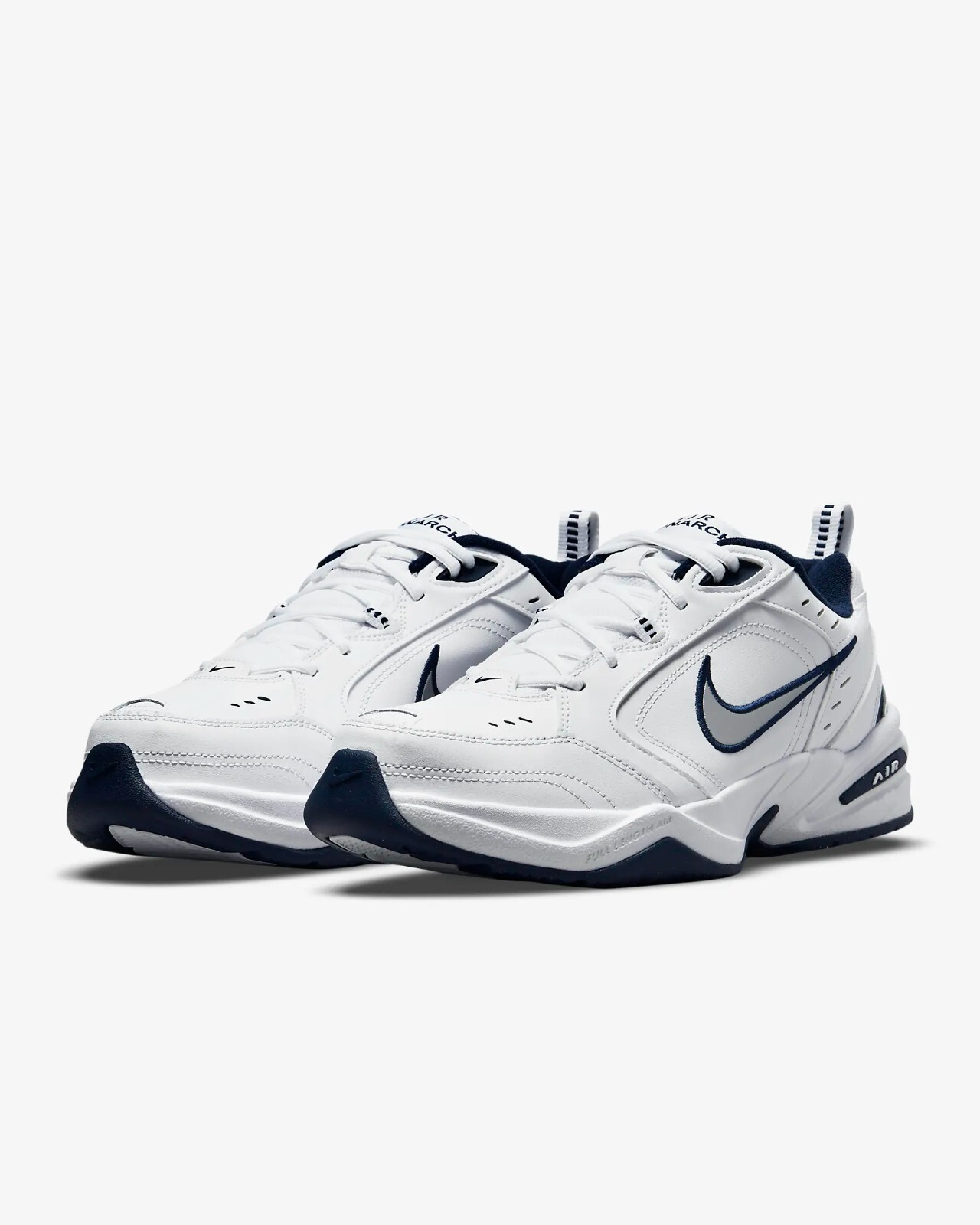 

Мужская повседневная комфортная прогулочная обувь Nike AIR MONARCH IV белого/серебристо-металлического цвета, White/metallic silver, Nike Air Monarch IV