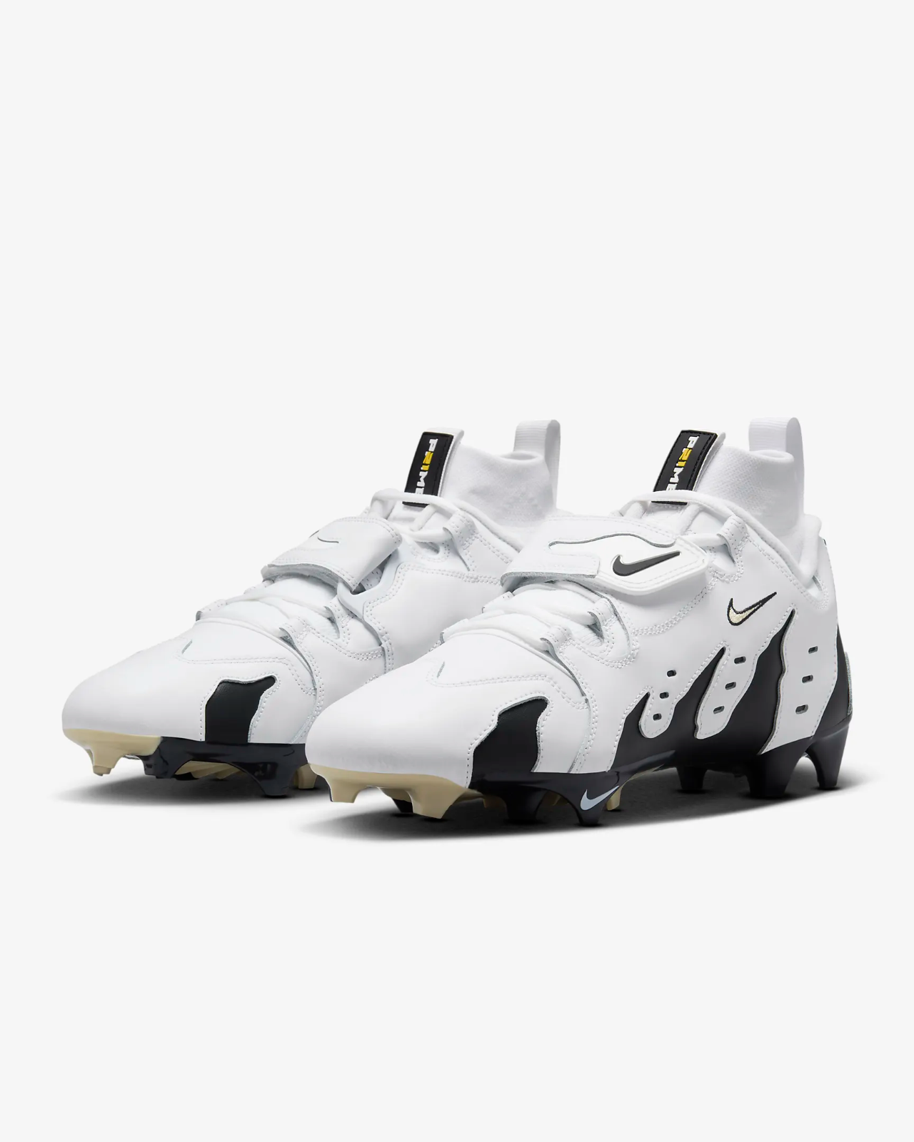 NIKE NIKE DIAMOND TURF 96 TD FOOTBALL CLEATS WHITE/BLACK/TEAM GOLD SIZE 10-12 HJ3360