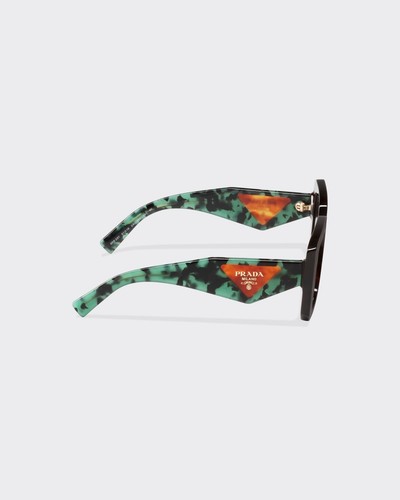 Pre-owned Prada Sunglasses Pr 23ys 2au06b Tortoise Green Dark Brown Lens Authentic