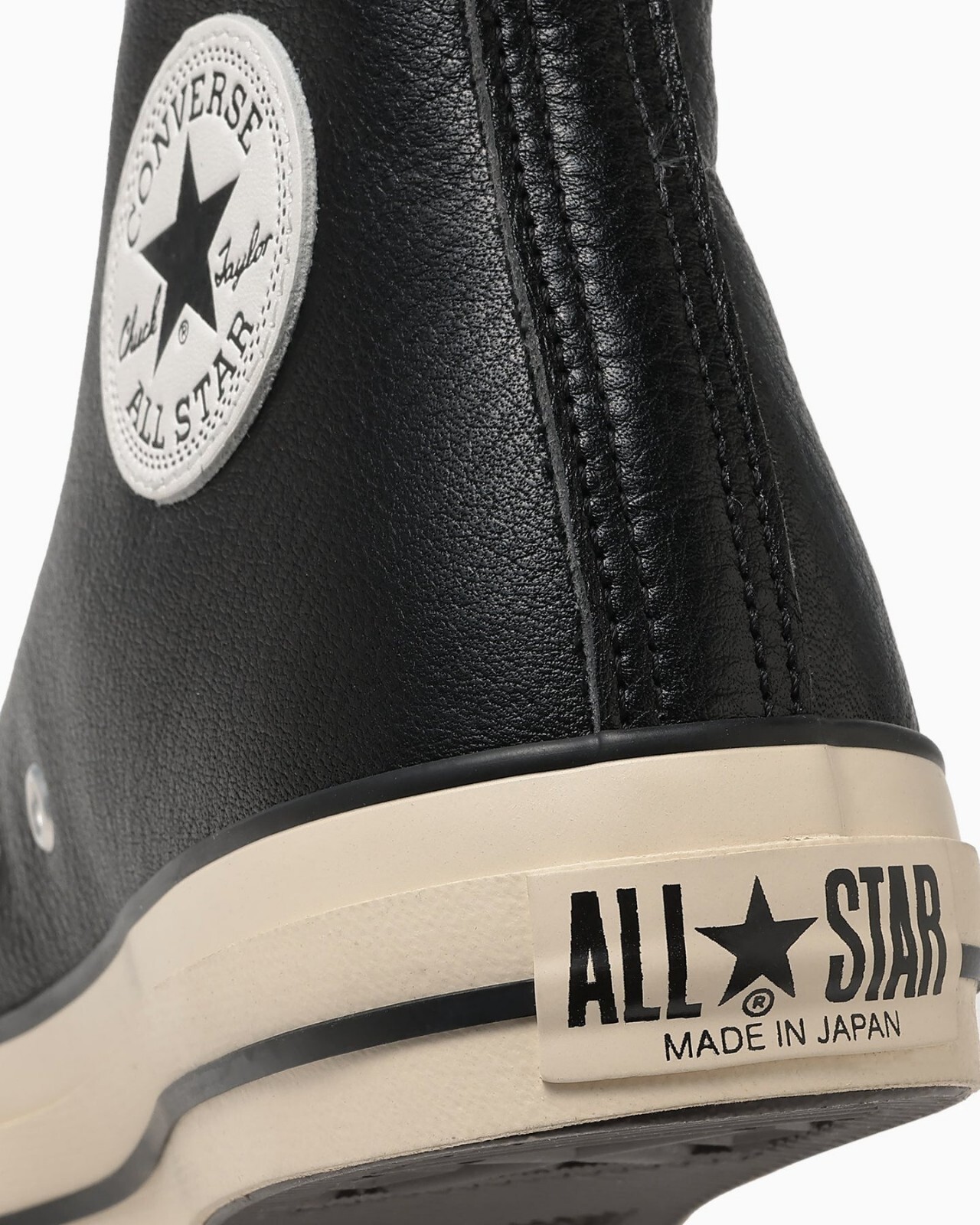 Pre-owned Converse Leather All Star J Hi Black Made In Japan 31312810 Men's Size