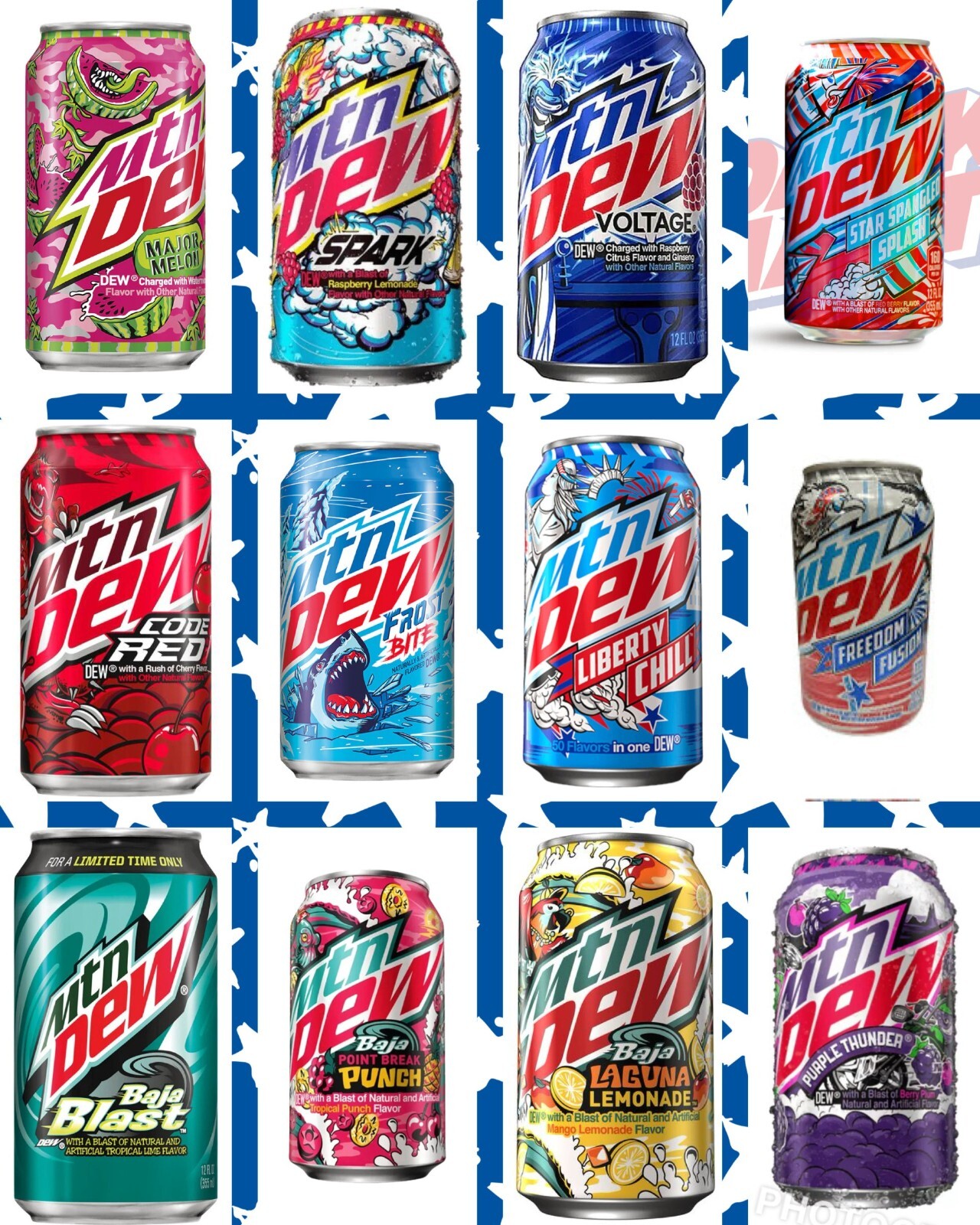 ソフトドリンク Mountain Dew 355ml Mountain Dew Soft Drink, 355mL/12 fl. oz., Cans, 12pk