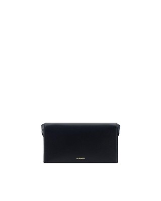 Jil Sander Calfskin Geometric Shoulder Bag with Adjustable Strap  -  Shoulder