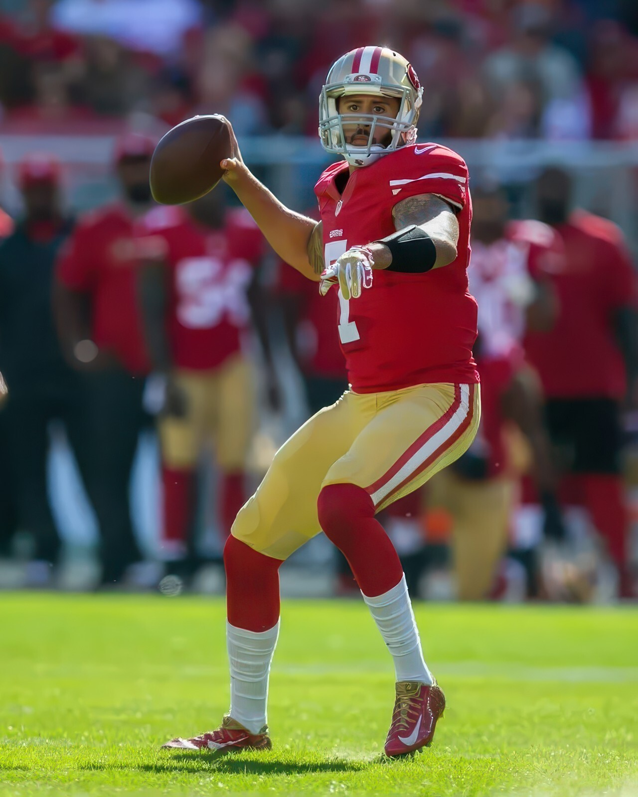 NFL 49ers C.Kaepernick キャパニック 7 ジャージ M 7 Colin Kaepernick San Francisco 49ers Black/Red Men's