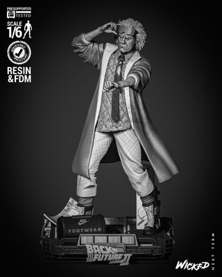 Doc Brown Sculpture by 3D Wicked 3D Printed Sculptures and Busts