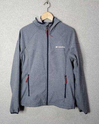 Columbia Heather Canyon Jacket Soft Shell Water Resistant Men's Small Navy Marl 