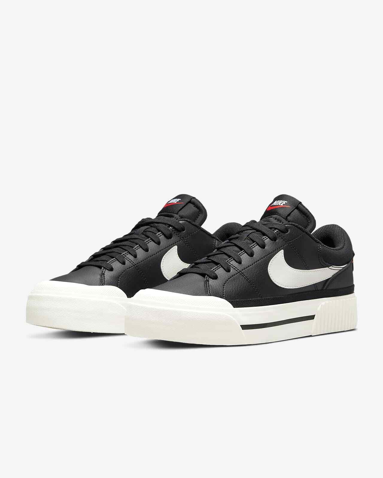 ★NIKE★ Court Legacy Lift W White Hemp Team Orange Black DM Size 7 Nike Court Legacy Lift - White/Hemp/Team Orange