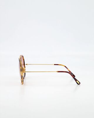 Pre-owned Tom Ford Ft0946-53t-58 Blonde Havana Sunglasses In Red