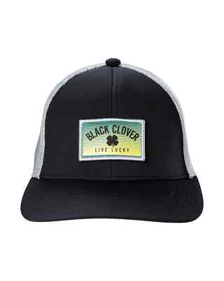NEW Black Clover Blurred Lines HD Patch Black / White Mesh Snapback Golf Hat