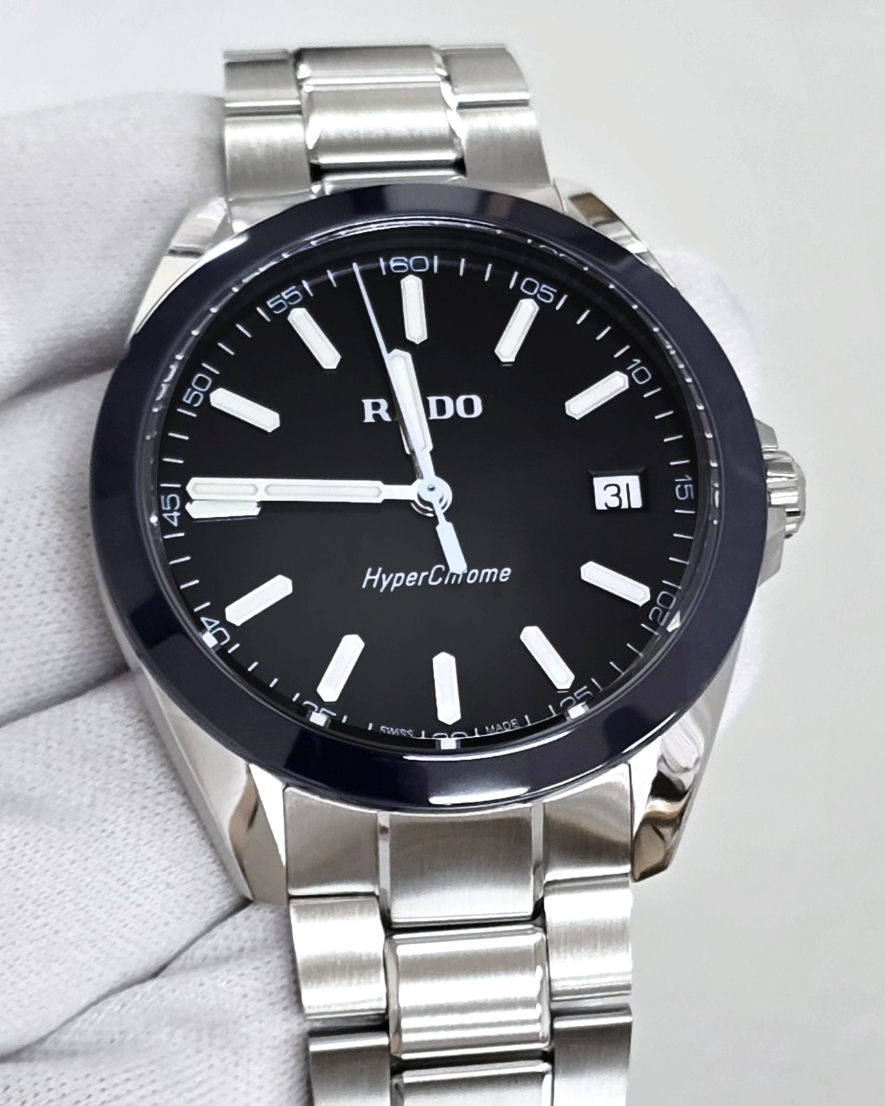 RADO HyperChrome Quartz SS 41.5mm Dark Blue Dial Men's Watch