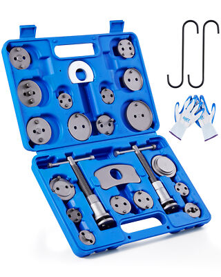 24Pcs Universal Disc Brake Caliper Tool Piston Pad Wind Back Hand Kit W/ Hooks