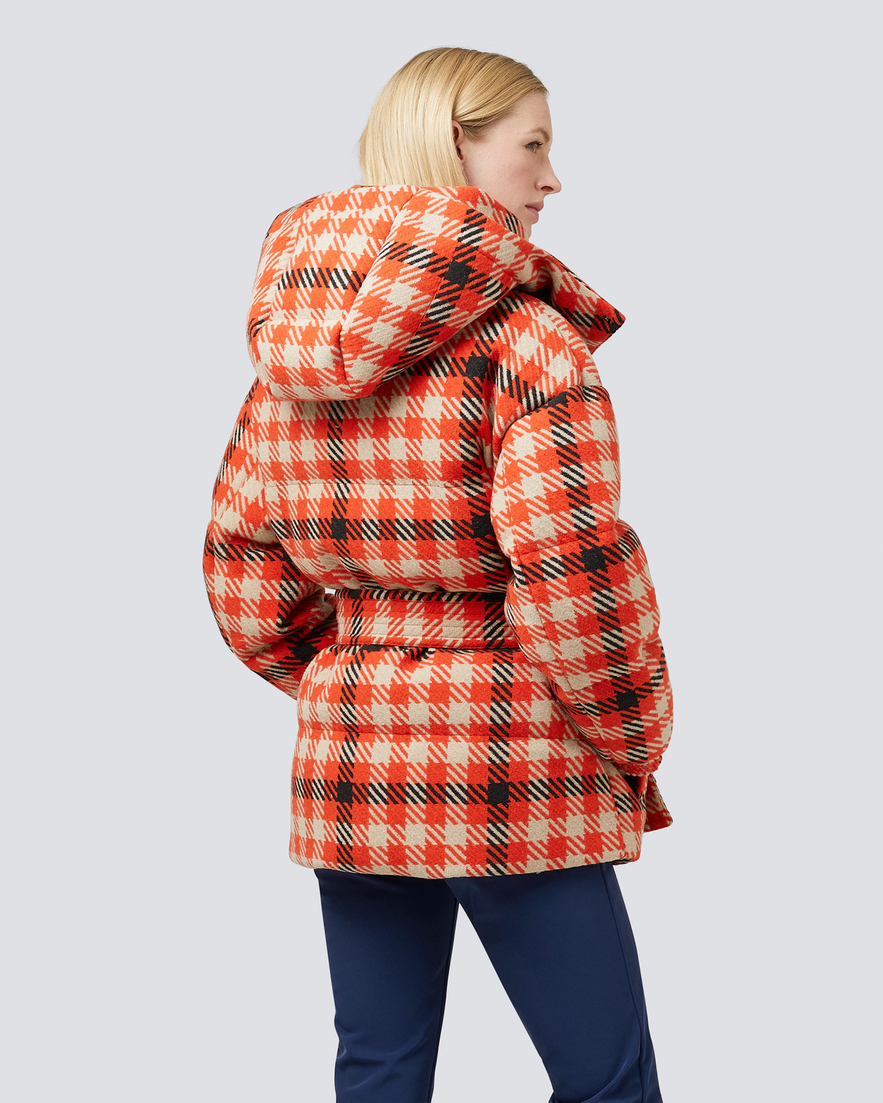 Pre-owned Perfect Moment 'star Gingham' Plaid Ski Jacket Size Xs' Msrp $990 Save $600 In Orange