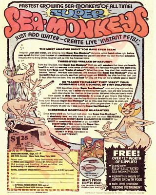 1960's Sea Monkeys Inside Comic Book Back Page Ad 8x10 Photo + FREE SHIPPING