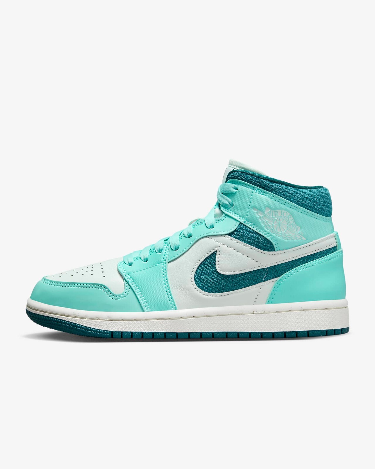 

Женские кроссовки Nike Air Jordan 1 Mid SE — отбеленная бирюза DZ3745-300 Expedied, Bleached turquoise, Nike Air Jordan 1 Mid SE