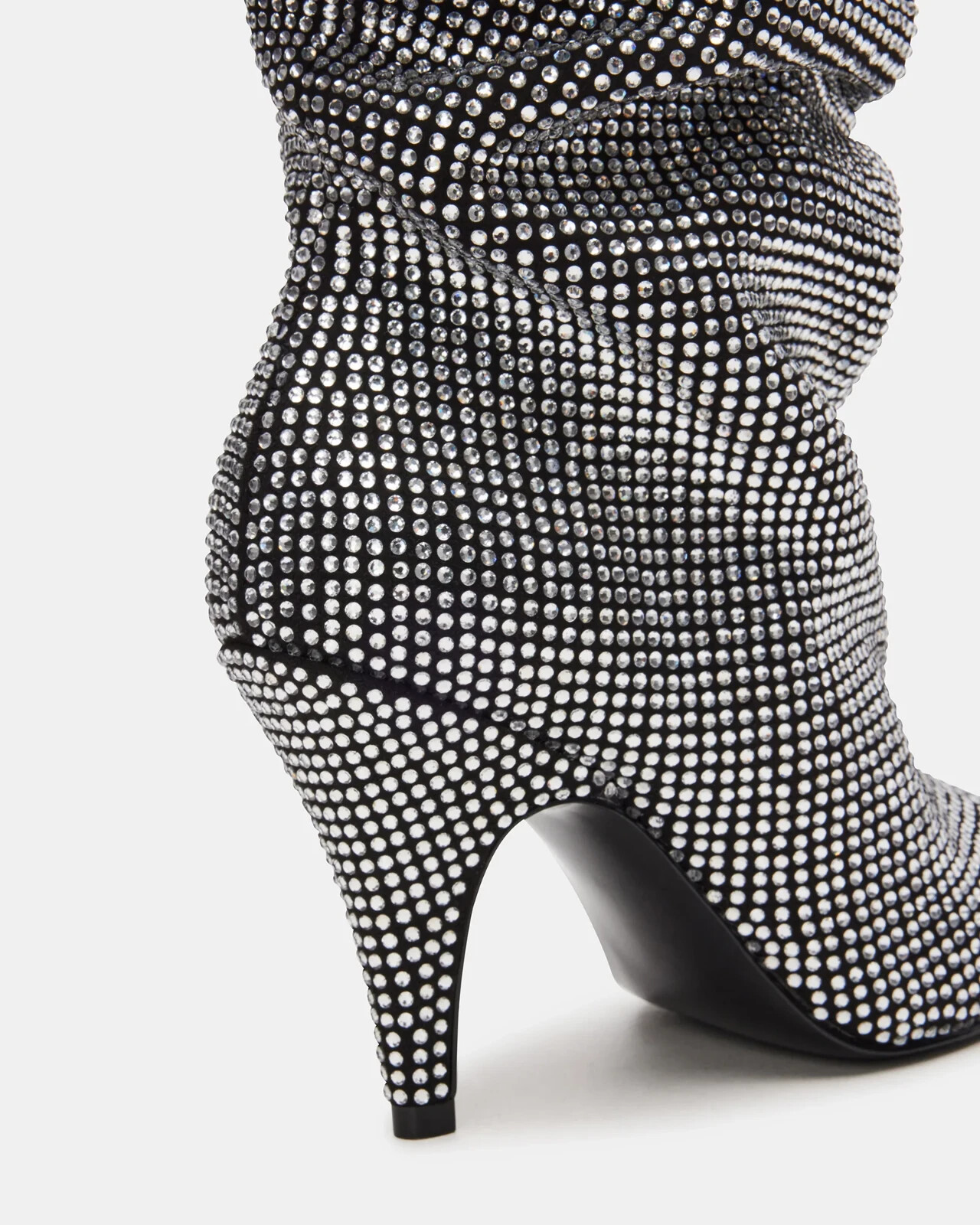 Pre-owned Steve Madden Bellamie Black Rhinestones Knee-high Boot - Select A Size In Black/rhinestone