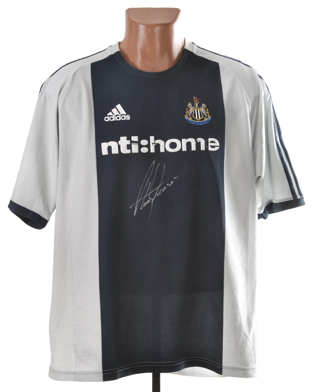 NEWCASTLE 2002/2003 AWAY FOOTBALL SHIRT ADIDAS L #9 SHEARER