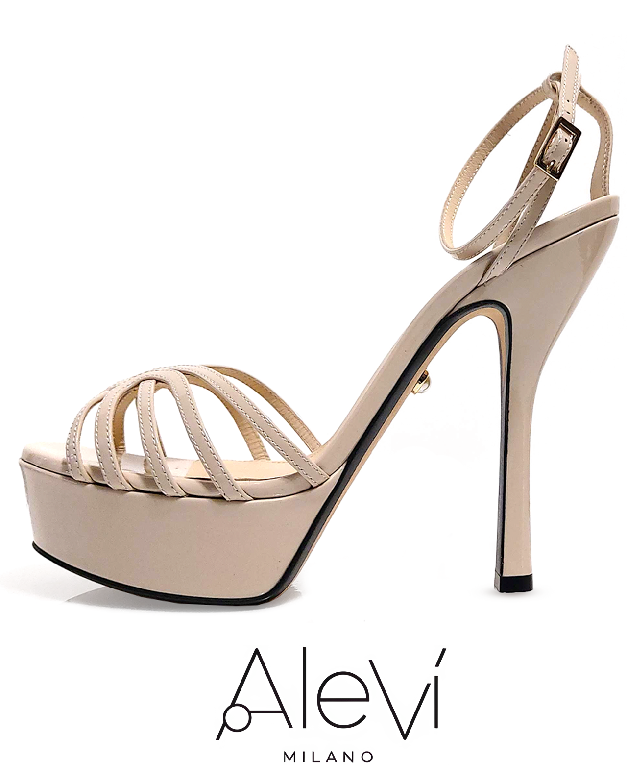 サンダル・ミュール Alevi MILANO Alevi Milano Caterina Patent Sand Leather Women 38.5 EUR
