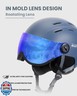 OutdoorMaster Snowboard Helmet with Ski Goggles,Ski Helmet and 2-in-1 Visor Detachable Goggles Set,Protective EPS Foam and 14 Cooling Vents -Snow Helmets for Men,Women and Youth