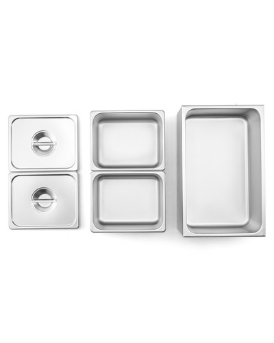 WILPREP Commercial Food Warmer Dual Well Bain Marie Full Size 12"x20" 1200W