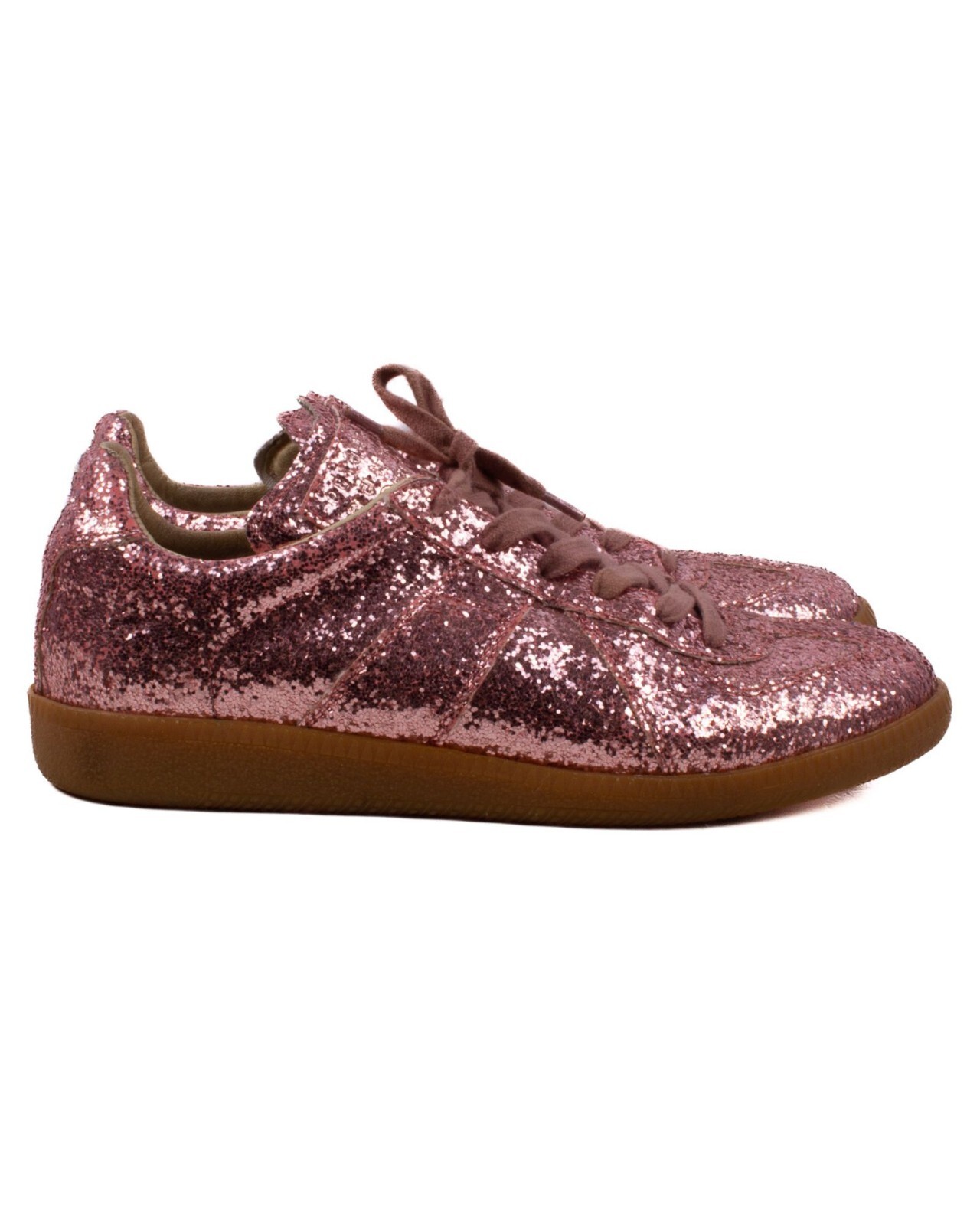 Maison Margiela GAT Replica Pink Leather Giltter Covered Low