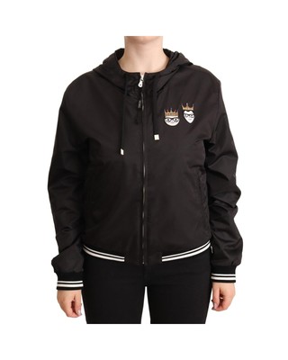Pre-owned Dolce & Gabbana Bomberjacke Mit Kapuze Aus Polyester - Outerwear - Black In Schwarz