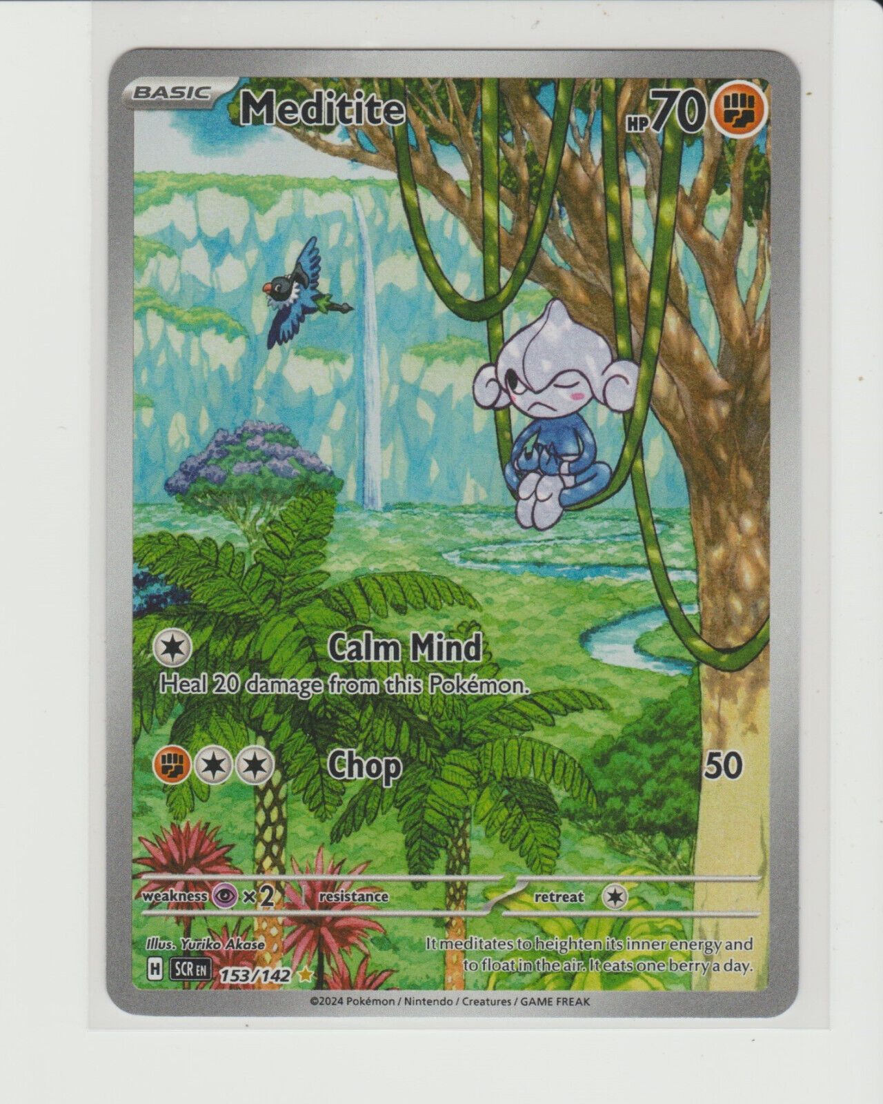 Meditite Illustration Rare Pokemon Card SCR 153/142 Stellar Meditite Illustration Rare Pokemon Card SCR 153/142 Stellar