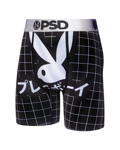 Мужские трусы-боксеры PSD Black RHD с иероглифической сеткой - 2XL