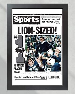 1986 Penn State Nittany Lions NCAA College Football National Champions Framed Fr