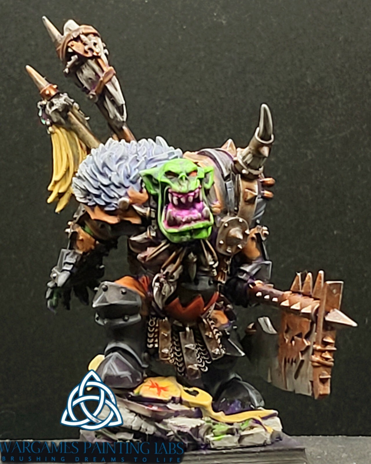 Painted Black Orc Bigboss Black Old World WFB Collectible
