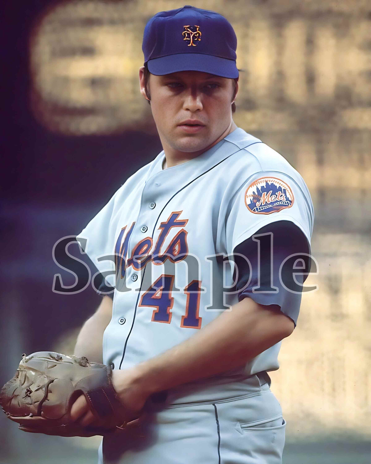 MLB New York Mets Tom Seaver Getting Ready to Wind Up Color