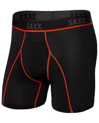 Saxx Kinetic L-C Mesh Bb Men's Underwear, Black/Vermillion, Medium