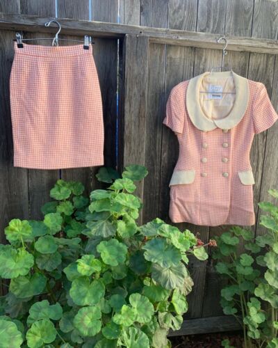 90s Rare Moschino Cheap and Chic Skirt Suit Pink and 90s Rare Moschino Cheap and Chic Skirt Suit Pink and