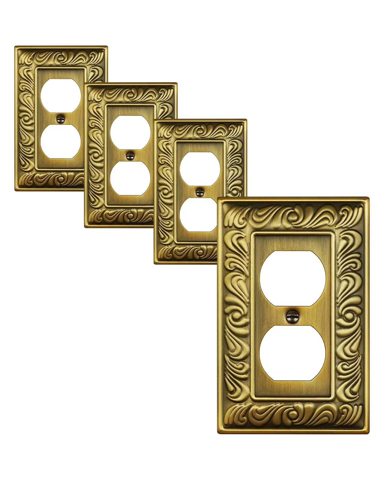 TREEWELL 4-Pack Decorator Outlet Cover Plate, Decorative Switch