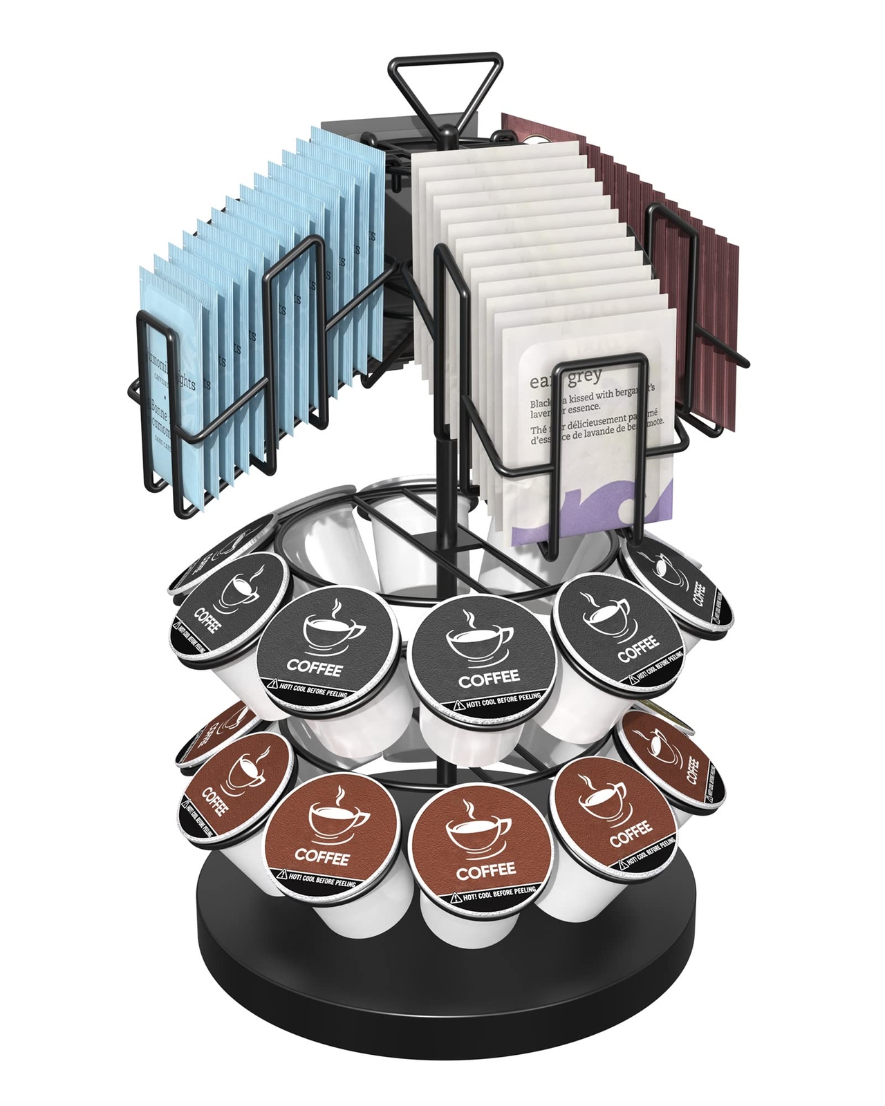 Bag Organizer Carousel Stand, K Cup Holder, Organizes