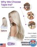LaaVoo Tape in Hair Extensions Human Hair Tape in Extensions Golden Brown Highlights Light Blonde Tape in Human Hair Extensions Soft 20pcs 30g 12inch