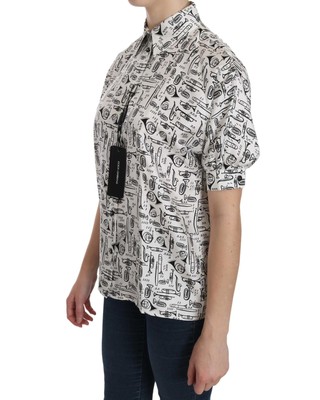 DOLCE & GABBANA DOLCE & GABBANA BLUSENHEMD MIT MUSIKINSTRUMENTENKRAGEN - SHIRTS - WHITE -SIZE