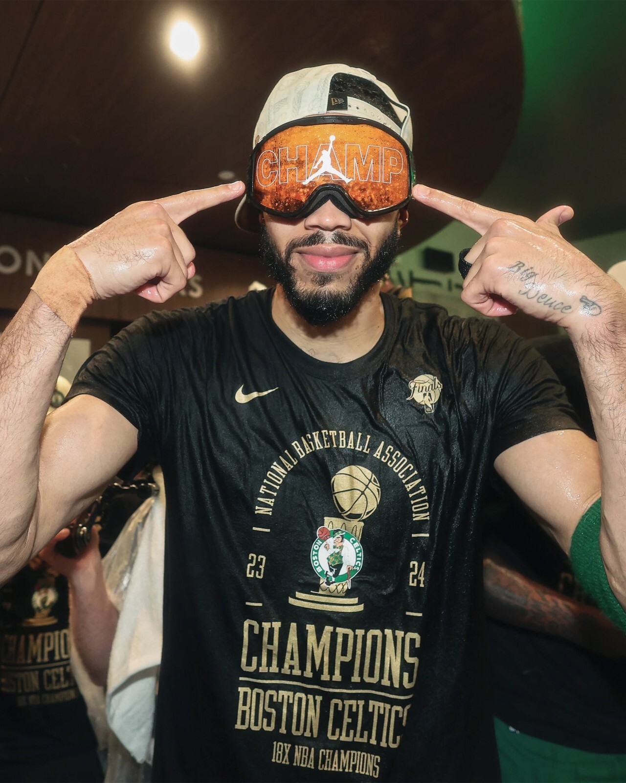 Jayson Tatum CHAMP Goggles Celtics 2024 NBA Finals Champions