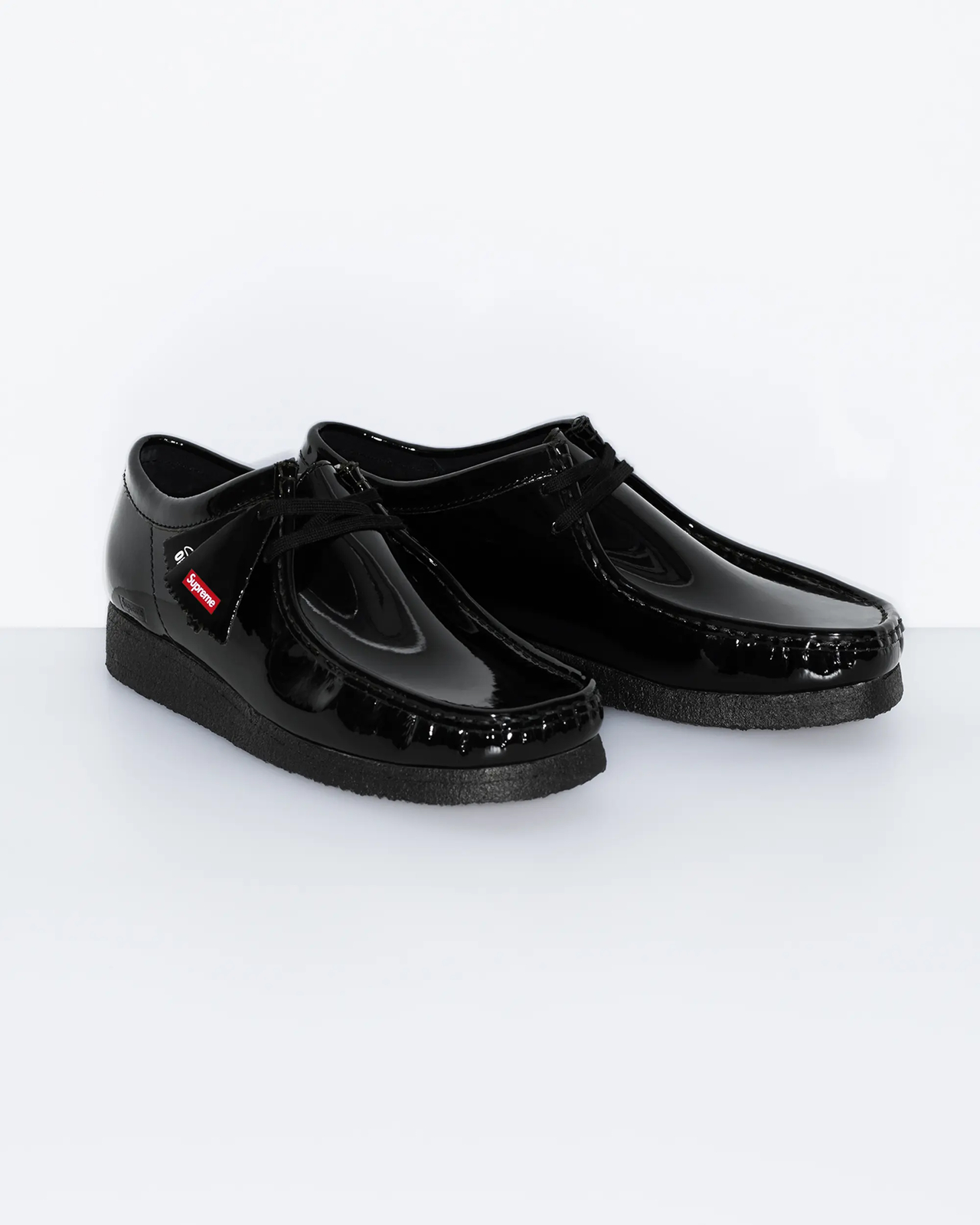 Pre-owned Clarks 26176856 Supreme  Patent Leather Wallabee Black (men's)