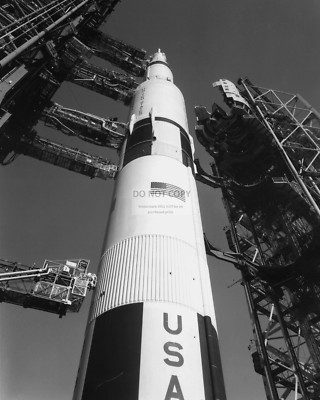 APOLLO 11 SATURN V 5 MOBILE STRUCTURE MOVES AWAY FROM - 8X10 NASA PHOTO (BB-607)