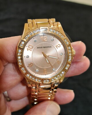 Mark Maddox New with tags wristwatch IP Rose Gold and Jewels MM0004-99