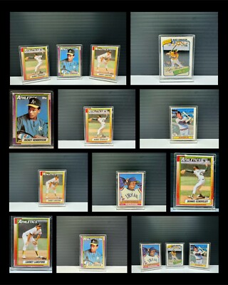 Lot of (3) 1990 TOPPS Oakland Athletics Double Header Two-Sided Mini Cards