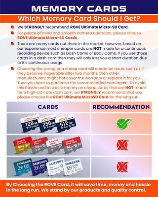 Rove R2-4K Car Dash Cam - 4K Ultra HD 2160P - Built-In WiFi & GPS, Parking Mode 