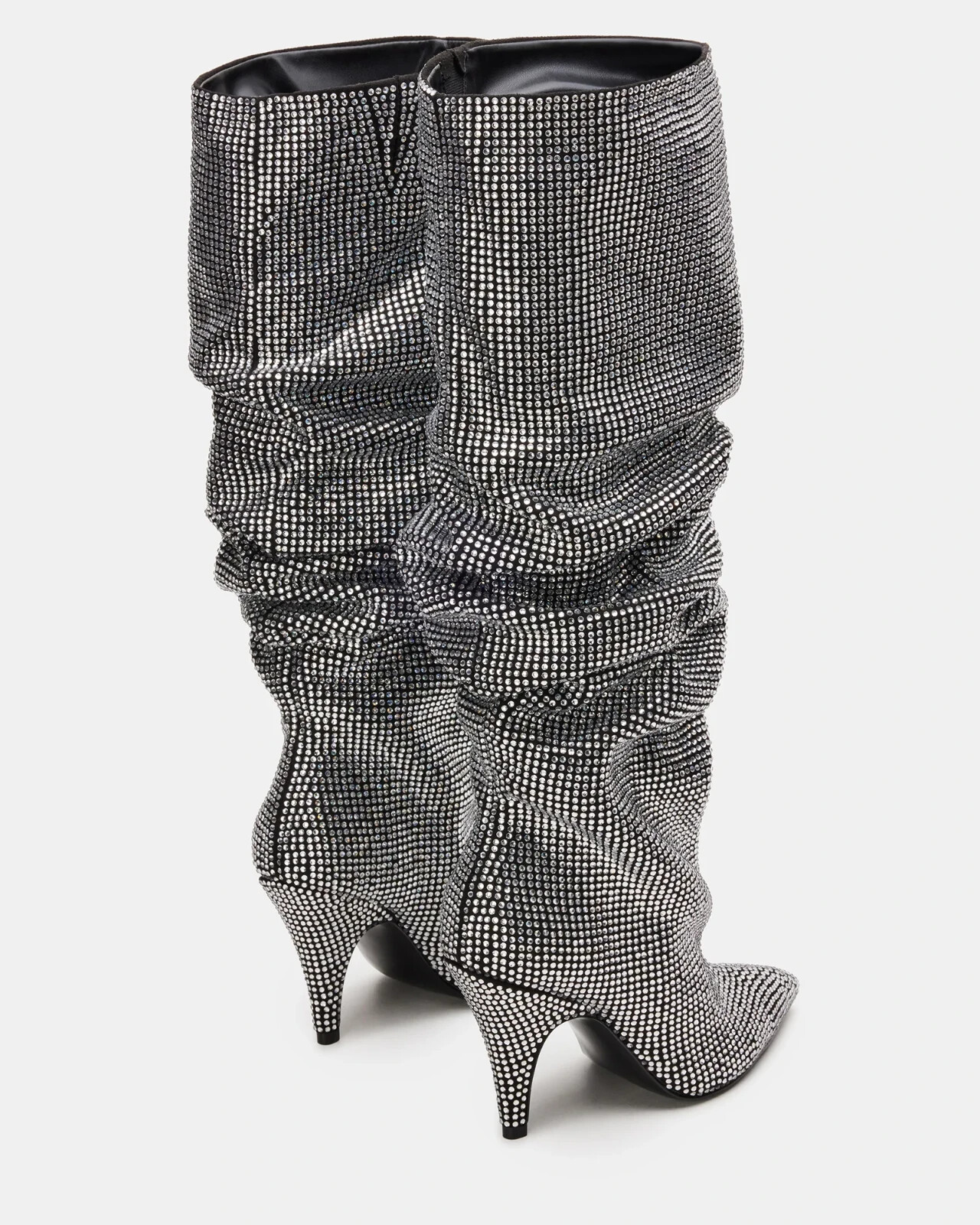 Pre-owned Steve Madden Bellamie Black Rhinestones Knee-high Boot - Select A Size In Black/rhinestone