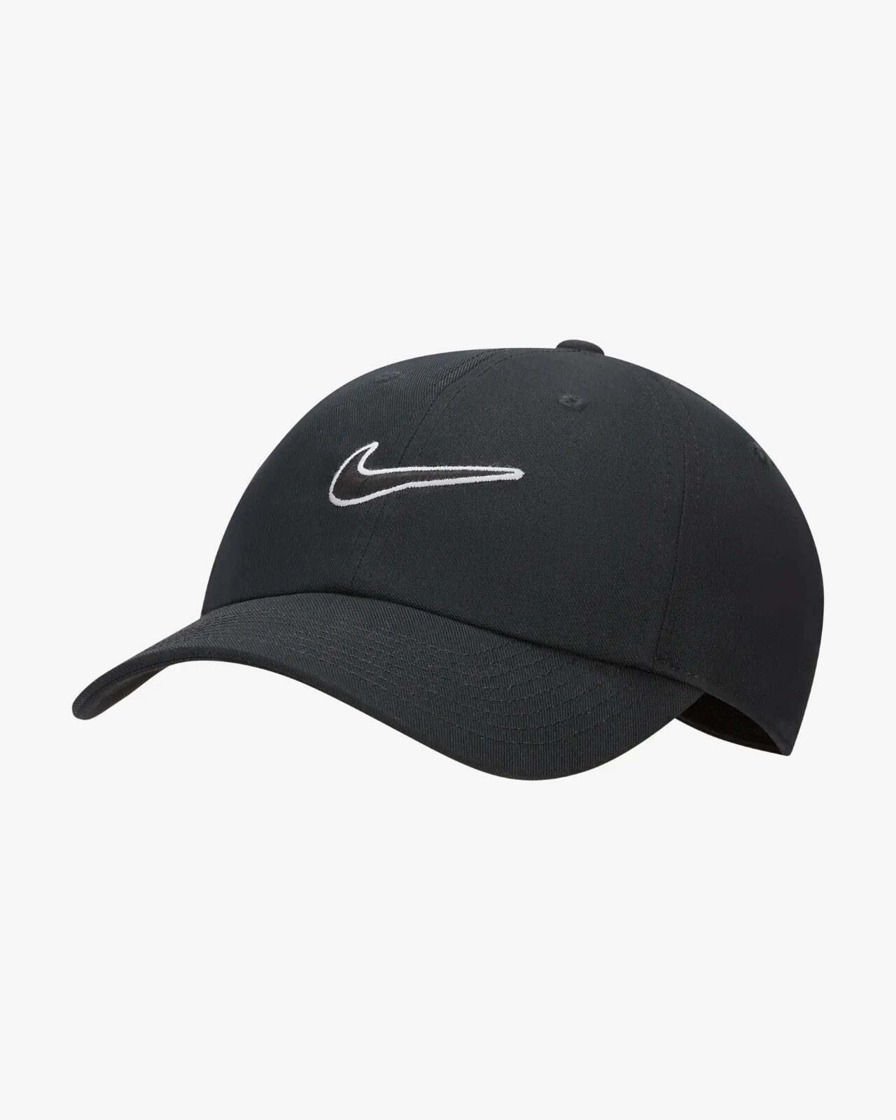 Nike Club Unstructured Swoosh Hat Black White Cap FB5369 010