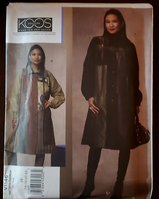 Vogue Koos Couture Pattern Women's Loose Fitting Coat Size 16 18 20 22 UNCUT
