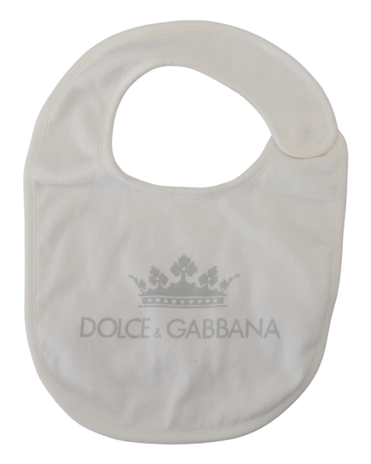 DOLCE & GABBANA Детский нагрудник из белого хлопка с принтом DG Crown s.Tag 12-18 месяцев 450 долларов США
