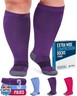 Doctor's Select 3 Pairs Plus Size Compression Socks Wide Calf - Up to 6XL | 20-30 mmHg Compression Socks for Women Wide Calf Soreness Support | Black, Gray, Navy