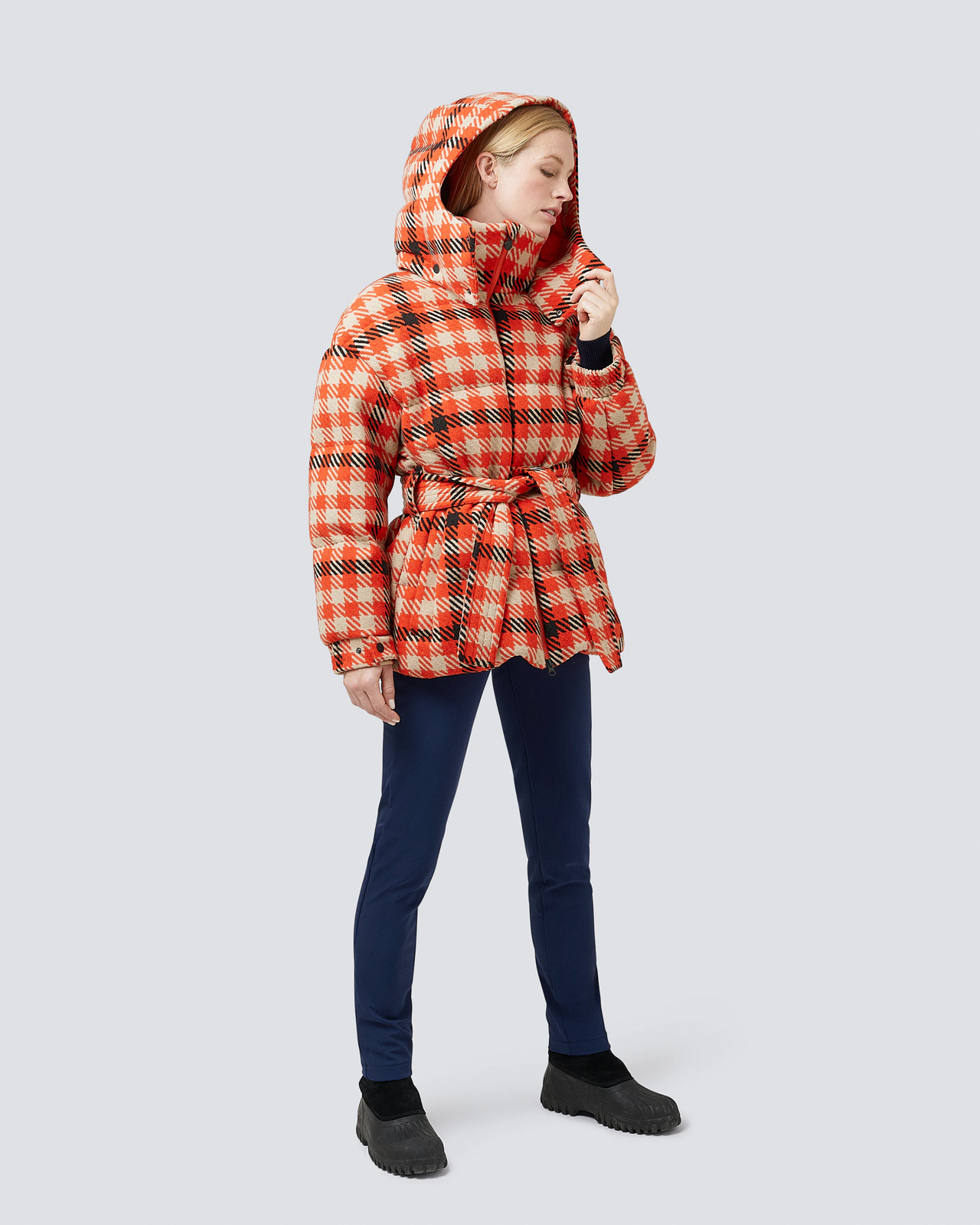 Pre-owned Perfect Moment 'star Gingham' Plaid Ski Jacket Size Xs' Msrp $990 Save $600 In Orange