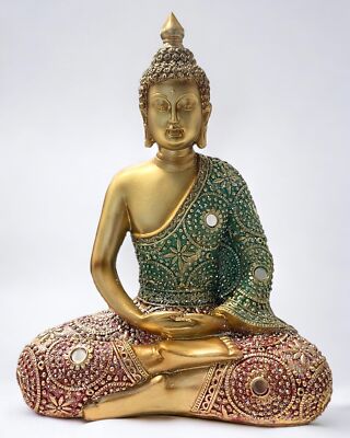 SINT Buddha Statues for Home Decor Zen Sitting Meditating Sculpture Buddha De...