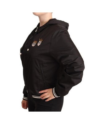 Pre-owned Dolce & Gabbana Bomberjacke Mit Kapuze Aus Polyester - Outerwear - Black In Schwarz