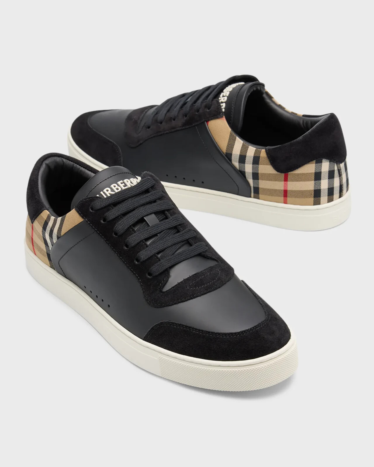 Authentic NEW BURBERRY Black Men STEVIE Leather Low Top